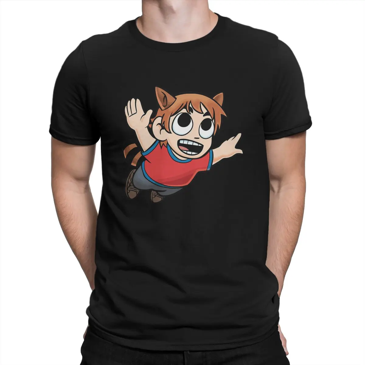 

Tanuki Scott Men T Shirts Raccoon In North America Cute Funny Tee Shirt Short Sleeve Crew Neck T-Shirt Pure Cotton 4XL 5XL Tops