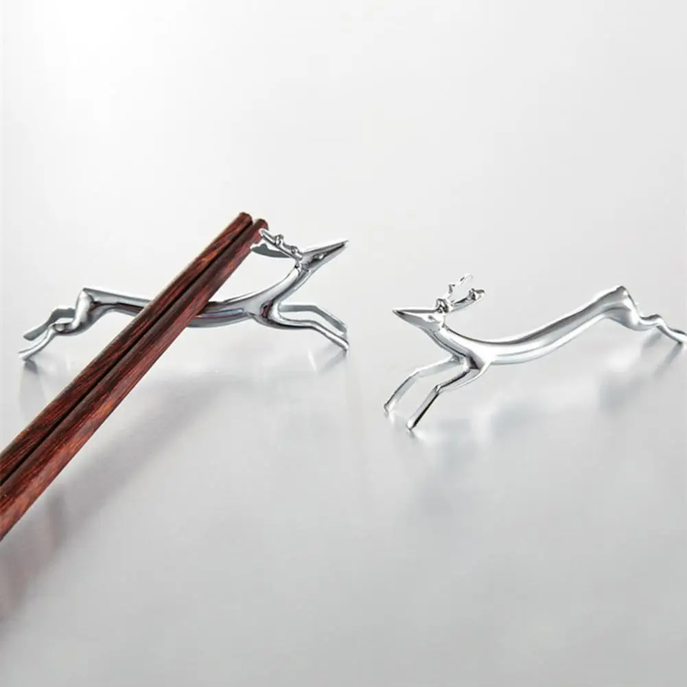 

Chopsticks Rest Eye-catching Resuable Zinc Alloy Cute Dog Deer Shaped Chopsticks Rest for Kitchen Storage & Organization