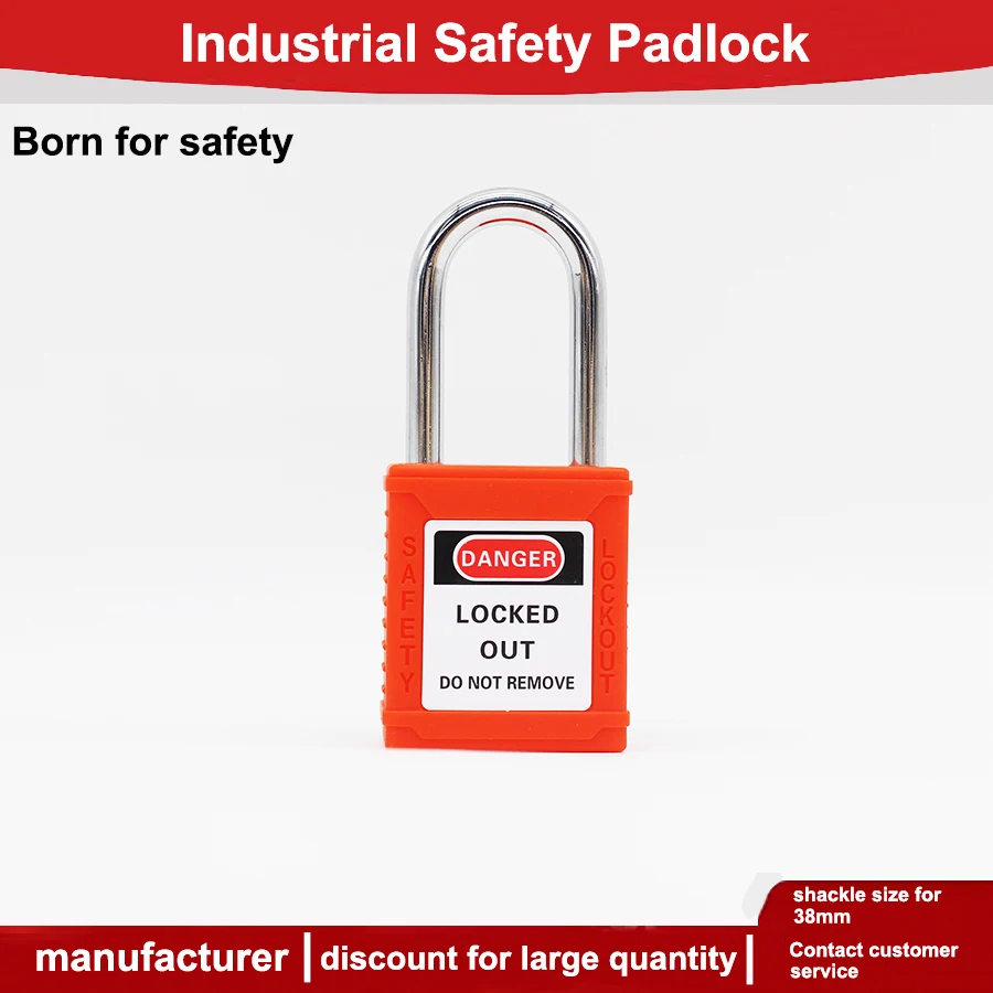38 мм стальная скоба Loto Safety Padlock Tagout оранжевый защитный замок adecuado para Qociones industrialesy