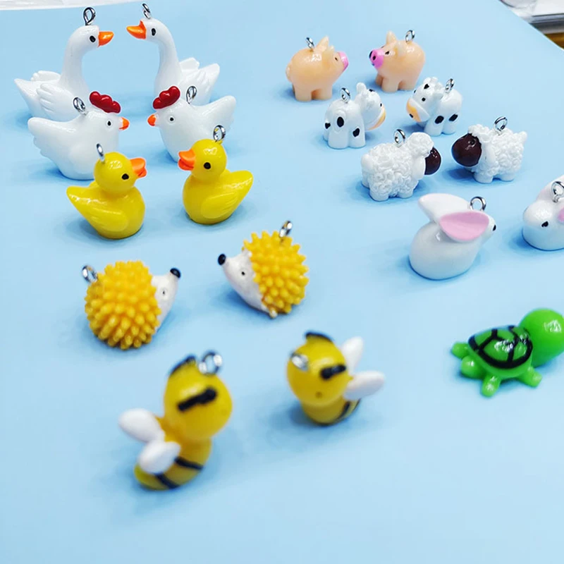 

Акриловая подвеска в виде животного для ювелирных изделий, ожерелье «сделай сам» из бисера, мультяшный трехмерный кулон в виде маленького ж...