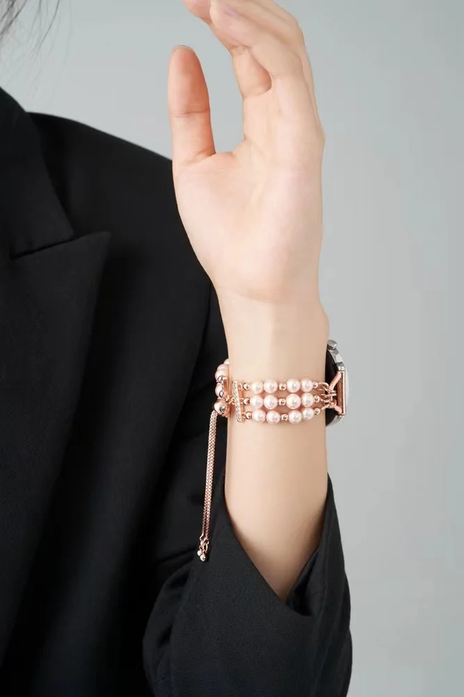 Pearl Lady Band for Samsung Galaxy watch 4 Clas 42mm 46mm Lady Strap for Samsung Galaxy watch3 41/45mm Link Huawei GT2 42/46mm