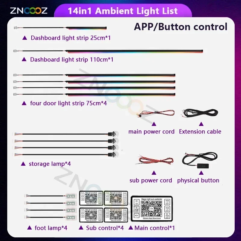 

RGB 22 в 1 Автомобильный внутренний Акриловый автомобильный окружающий свет для Benz W212 W203 W211 A B E R CLS GLA GLK200 SL500 аксессуары