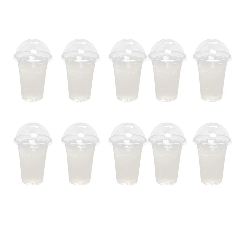 

Пластиковые чашки для чая, 50 шт., прозрачные чашки для сока, купольные крышки для молока и чая, пластиковые одноразовые чашки для питья с фруктами и пузырьками