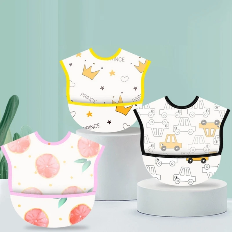 

EVA Baby Feeding Bib with Rice Feeding Pocket Infant Saliva Towel Baby Apron