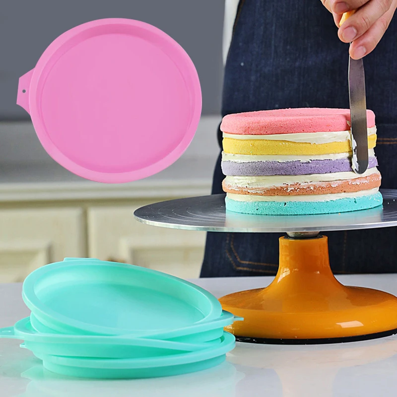 

3D Silicone Layered DIY Cake Mold Kitchen Bakeware Desserts Round Shape Baking Mold Mousse Cake Moulds Baking Pan Tools
