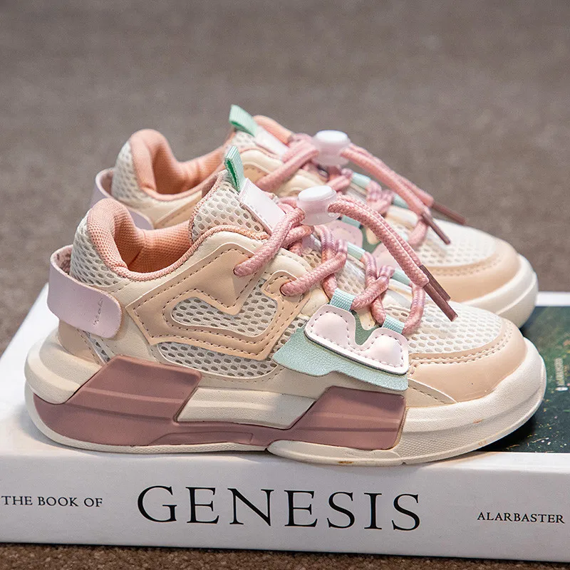 Spring Fashion Pink Platform Sneakers Kids Breathable Mesh Sports Shoes for Boys School Children's Sneakers Girl tenis infantil