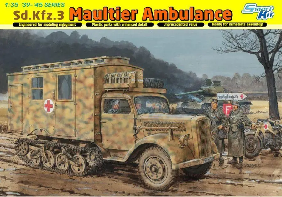 

Hobby Kit Dragon model 6766 1/35 Sd.Kfz.3 Maultier Ambulance plastic model kit DIY toys