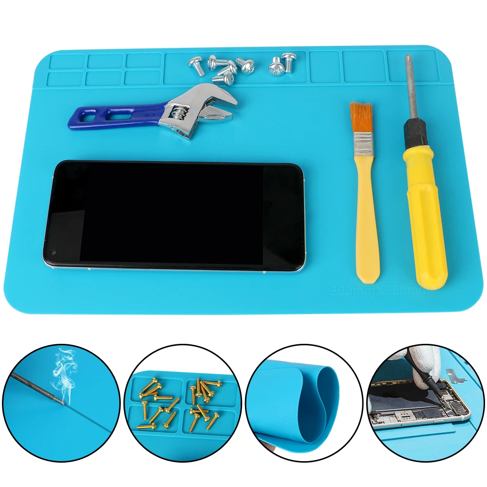 

Heat Insulation Soldering Mat With Magnetic Section Working Repair Pad 30x20cm