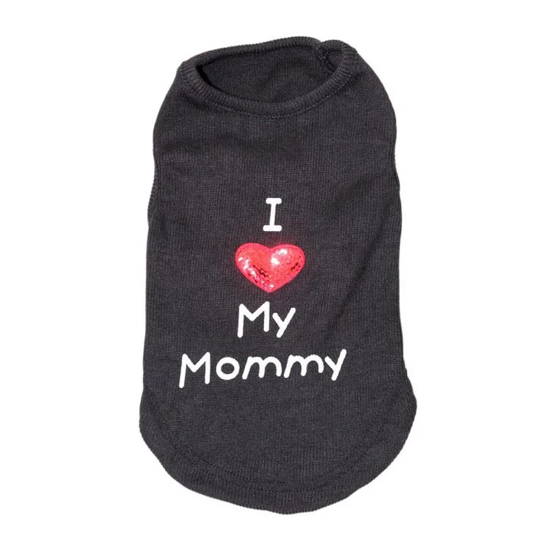 Летняя одежда для домашних питомцев с надписью I Love My DAD Mommy | Дом и сад