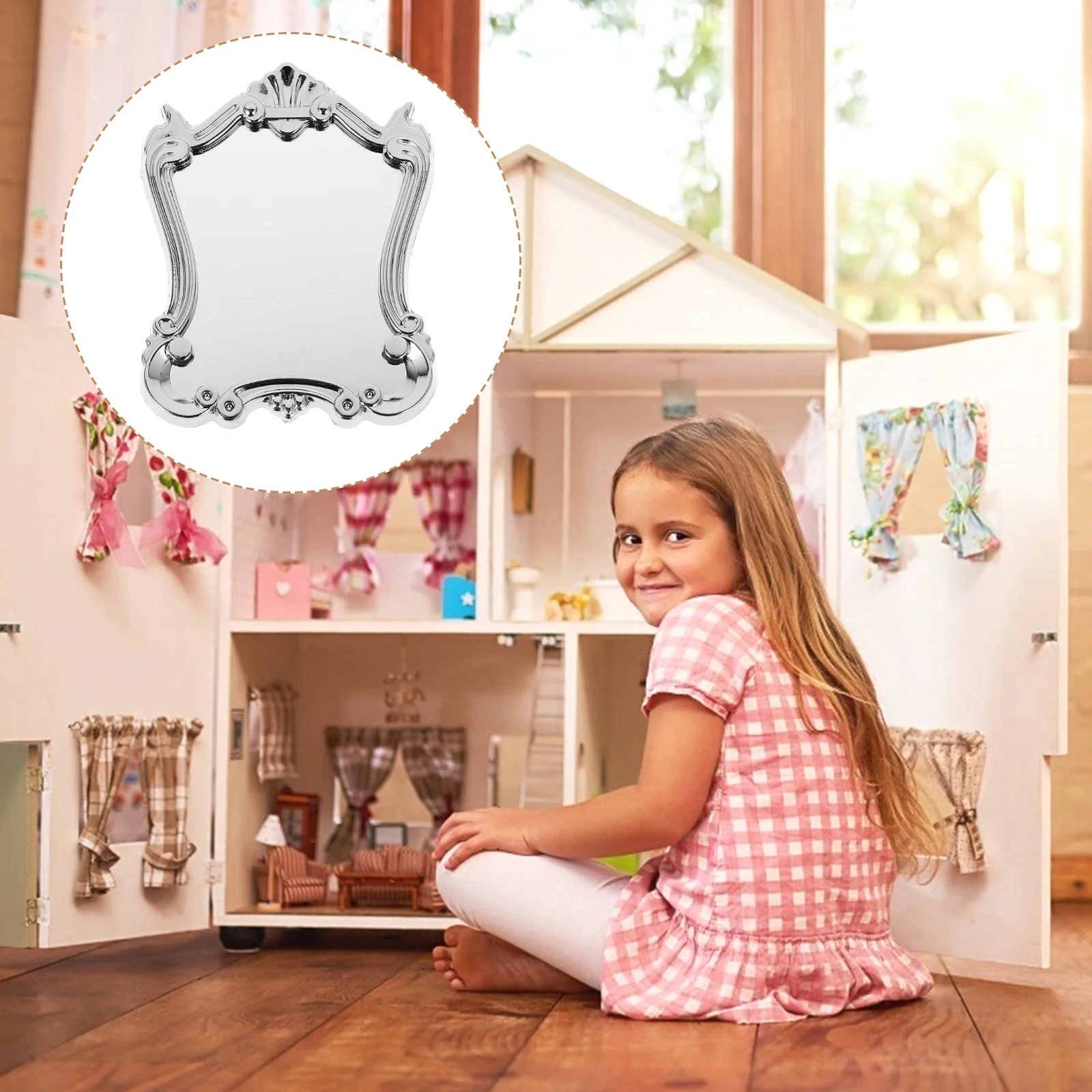 

Miniature Dollhouse Accessories Miniatures Mirror Baroque Wall Mirror Mini Ornament
