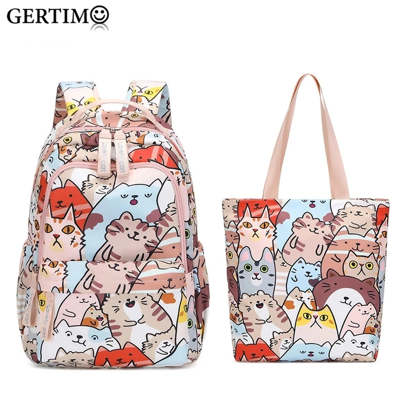 

Модный вместительный мультяшный аниме Kawaii Cat школьные сумки с рисунком с обучающей сумкой для детей, рюкзаки для девочек, Женский дорожный рюкзак