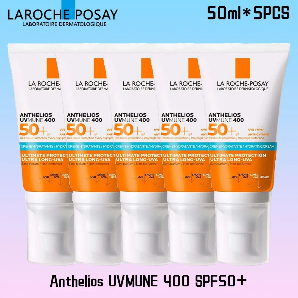 

5PCS La Roche Posay Anthelios UVmune 400 SPF50+ Sunscreen 50ml Lightweight and Comfortable Creamy Texture Non-greasy Waterproof