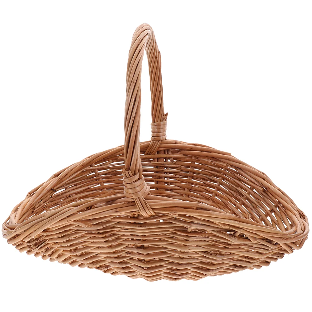 

Picnic Supply Delicate Fruit Basket Camping Storage Weaving Daily Supplies Handle