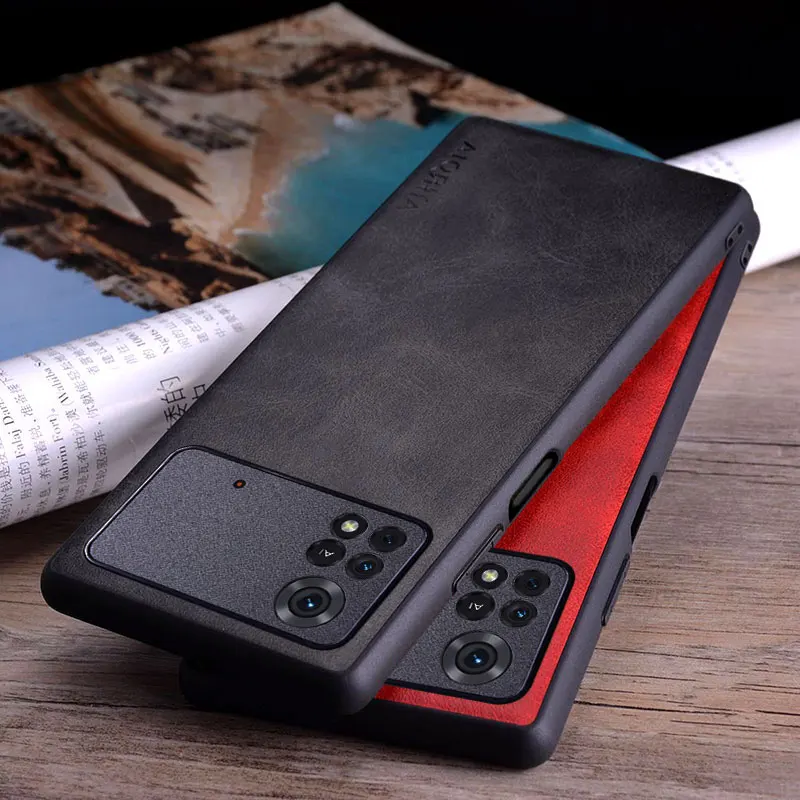 

Phone Case for Xiaomi Poco X4 Pro NFC coque Luxury Vintage leather Skin funda cover for xiaomi poco x4 pro case capa