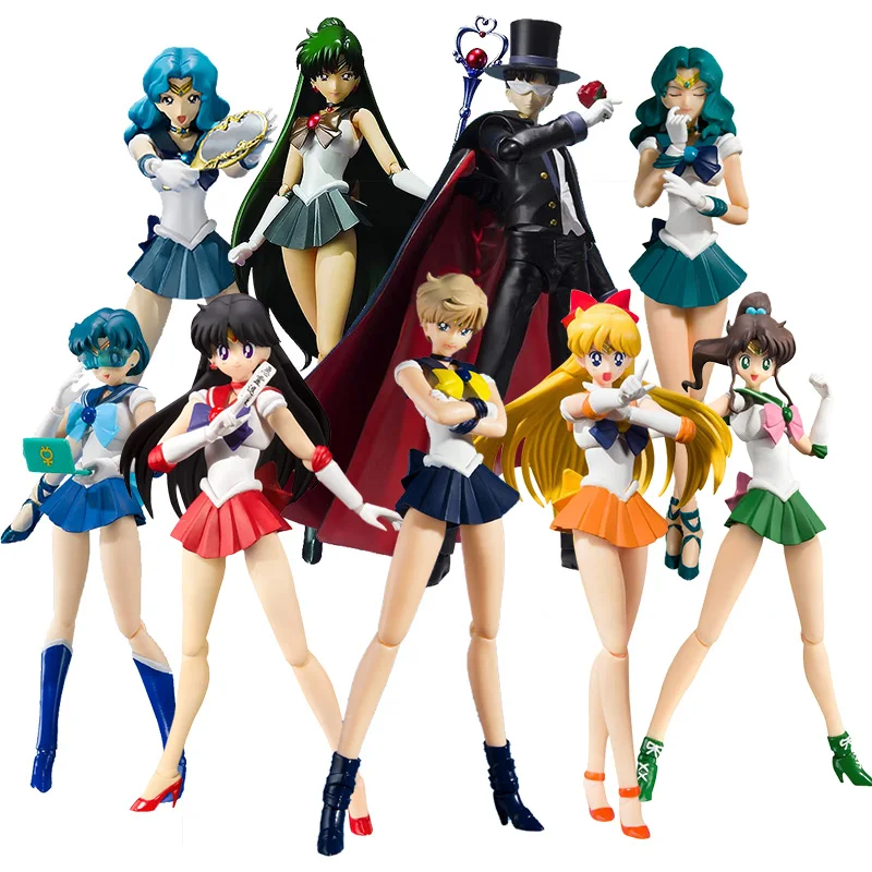 

BANDAI SHF Sailor Moon Chiba Mamoru Chibiusa Mizuno Ami Hino Rei Kino Makoto Sailor Uranus Anime Figure