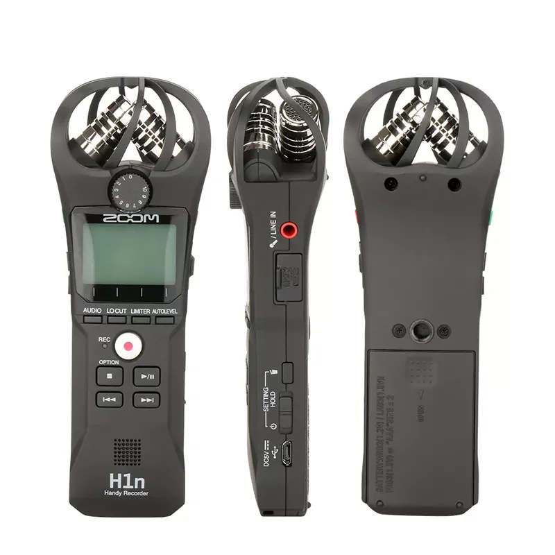 

2023 Portable Black Zoom H1N Microphone Handy Digital Recorder Stereo Recording Handheld Pen for Interview DSLR Updated of Zoom