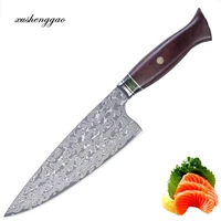 genuine damascus knife longquan 8 inch cleaver forged damascus steel kitchen knife utility slicing beautiful knife with patterns