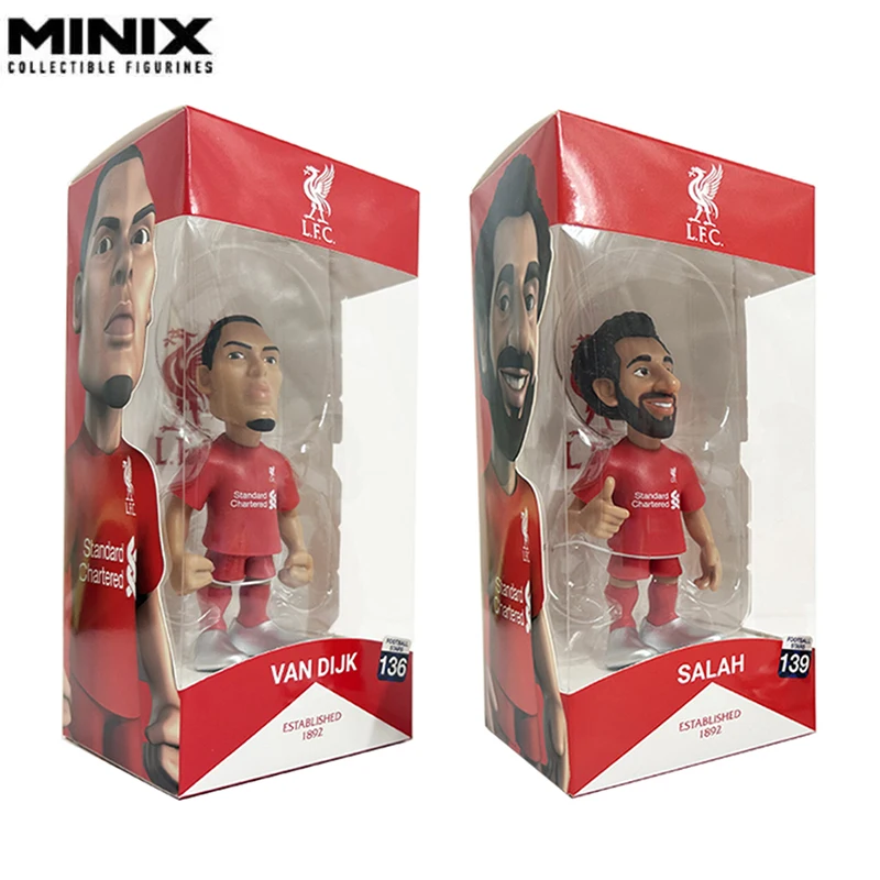 

12cm Minix Collectible Figurines Liverpool Exclusive Luxury Club Series Football Star Van Dijk Salah Collection Model Figures