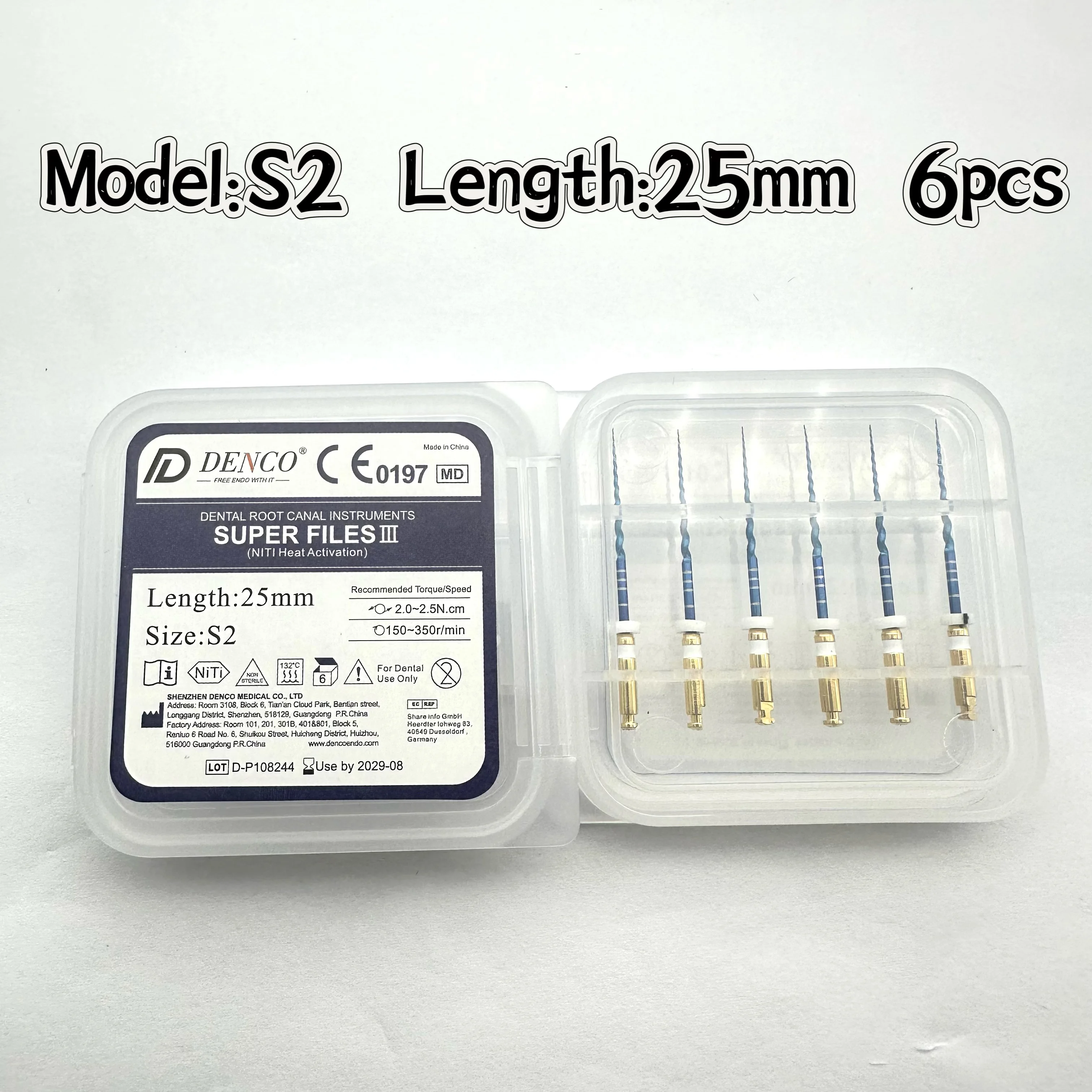 Фото DENCO Dental Rotary Endo File Super Roots Canal SX открытые файлы эндодонтический инструмент Niti Memory Engine Использование protaper №3
