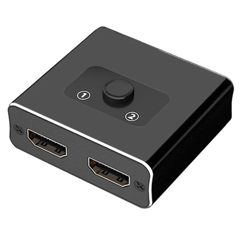 

HDMI-Compatible Adapter 1 in 2 Out/2 in 1 Out Two-Way Switcher Host Shared Display 4K HD Aluminum Alloy Shell