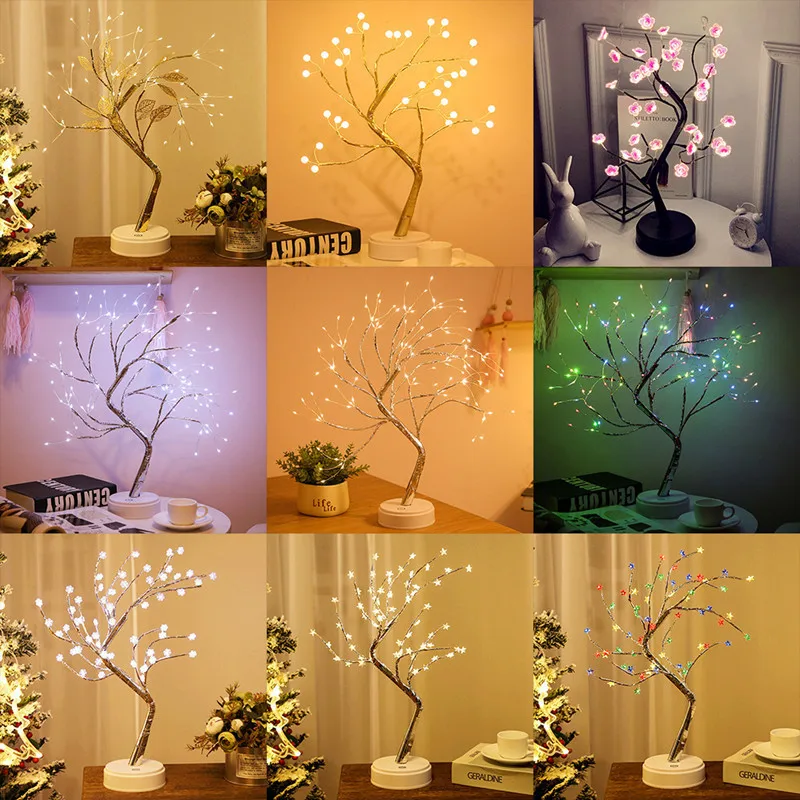 

108/72/60 LEDS Christmas Tree Fairy Light Artificial Flower Branch Lamp for Home Decor Wedding New Year Holiday Party Decoration