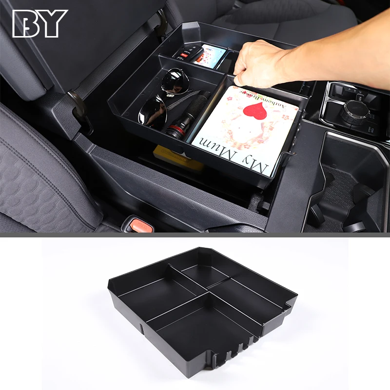 Car Armrest Storage Box Tray Center Console Organizer Holder For Toyota Tundra 2022 2023 Auto Interior Accessories