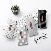 simple and fresh plaid dot pencil case creative cute student pencil bag pencil case large capacity stationery bag