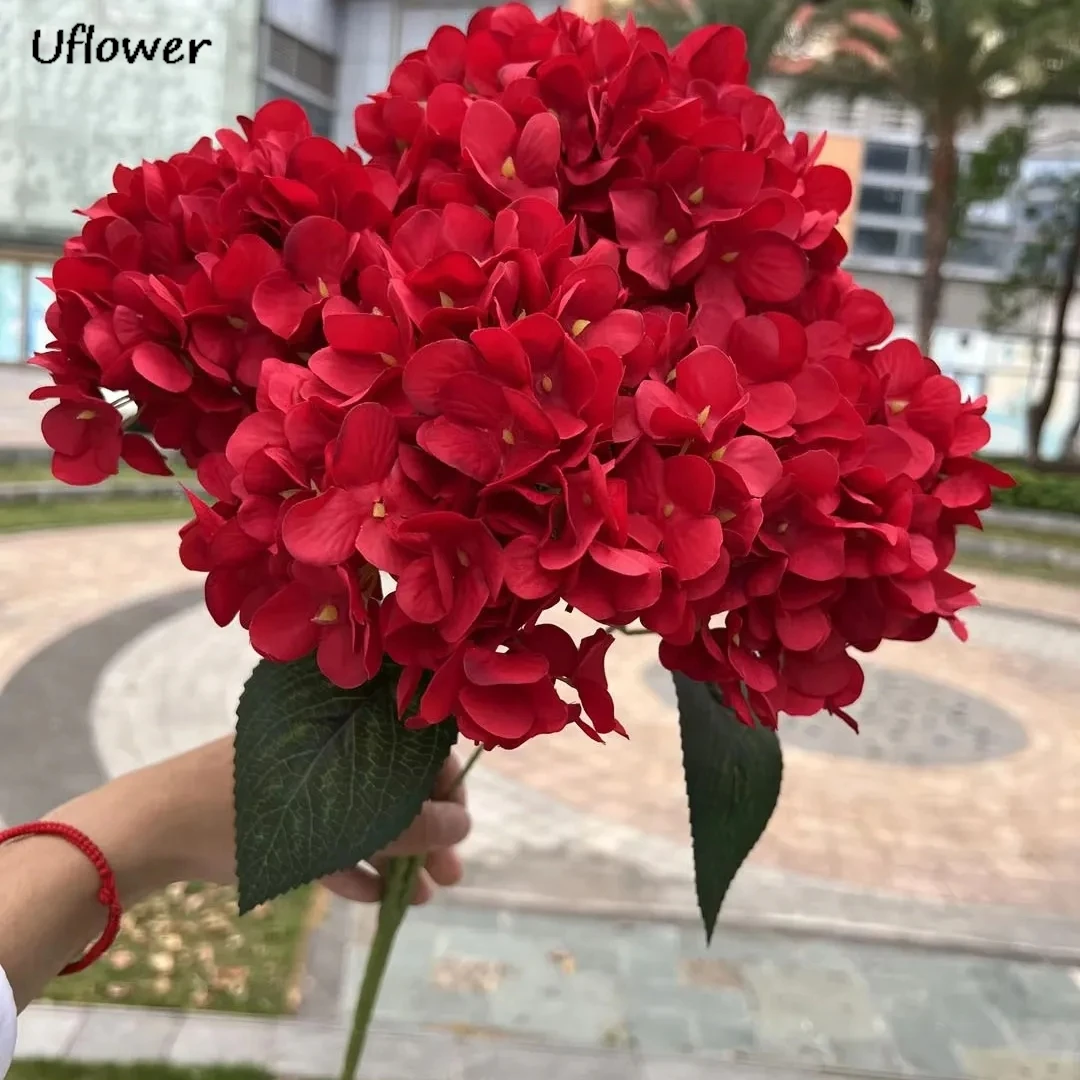 

Искусственные гортензии Uflower, 5 штук, белые, розовые, шелковые