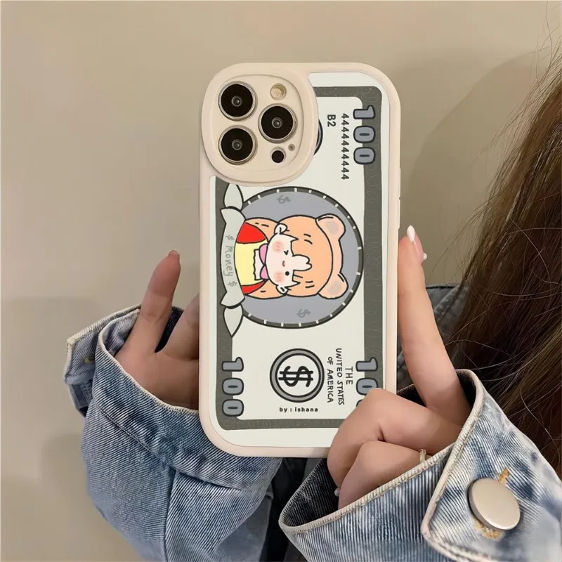 

Luxury Dollar US Phone Case 2023 Lambskin Silicone For IPhone 14 11 12 13 Pro Max Mini X XR XS 7 8 Plus Funda Coque