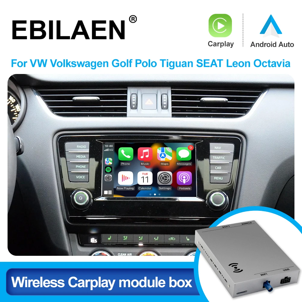 EBILAEN беспроводной автомобильный модуль Android для VW Volkswagen Skoda Octavia A5 Golf 7 Polo Passat B8 Mirror Link MIB MIB2