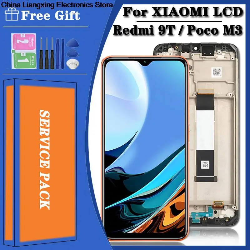 

Display LCD original e substituição da tela sensível ao toque, Xiaomi Redmi 9T, POCO M3, 6.53 ", M2010J19SG