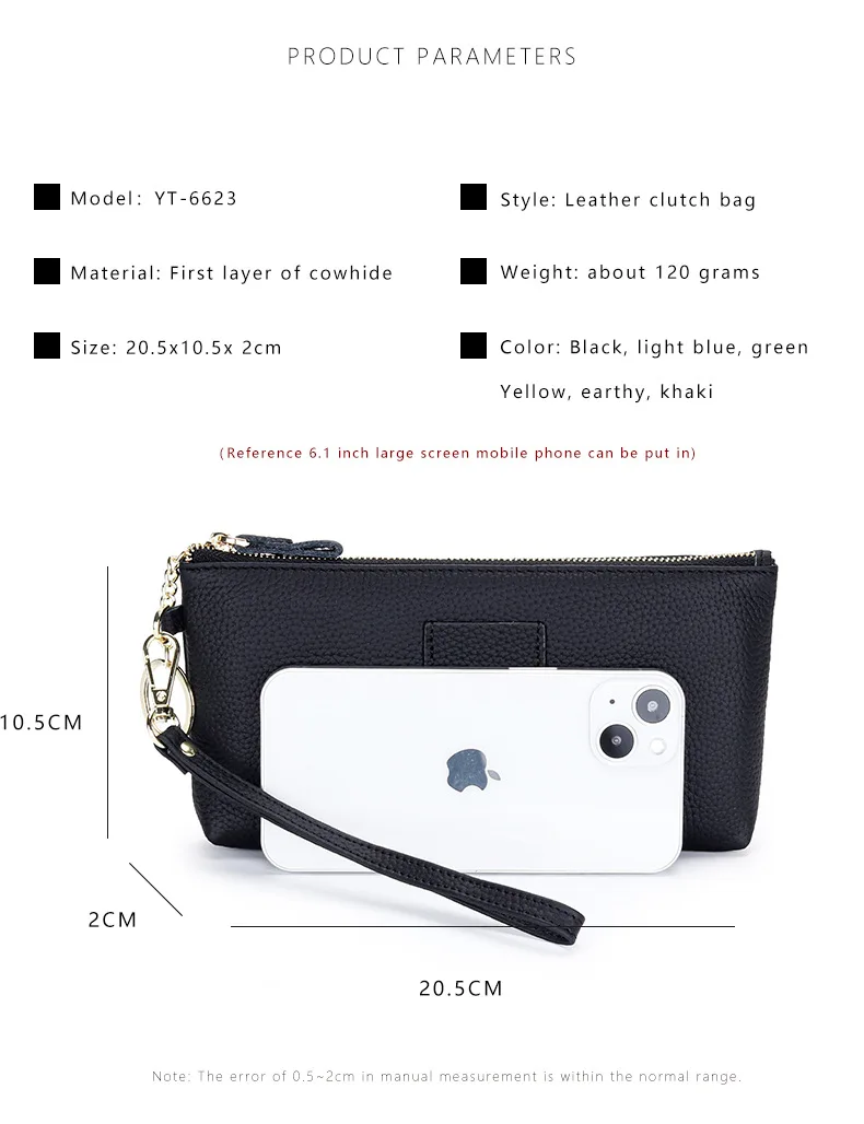 

Cowhide Women Long Wallet Genuine Leather Card Holder Zipper Wallets Female Clutches Wristlet Bag ladies phone Purse Money Clip