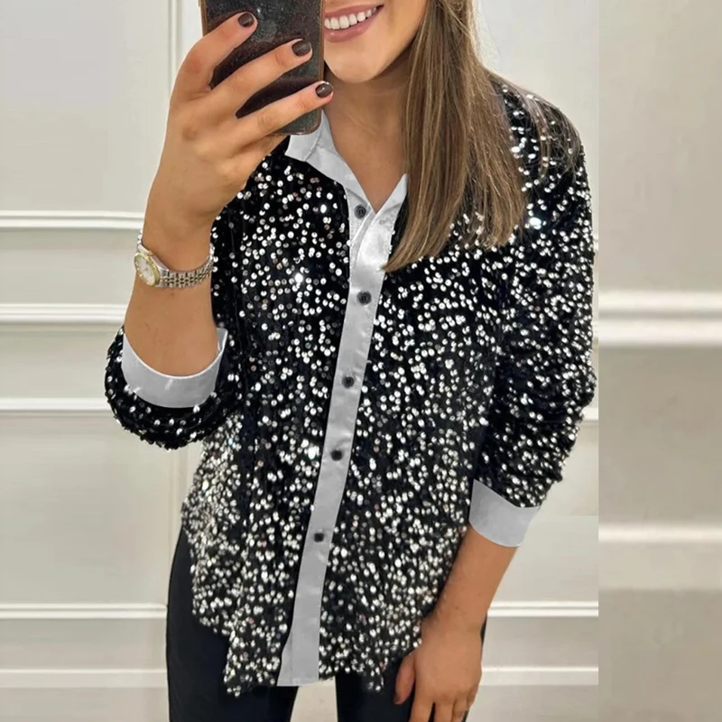 Женская блузка с лацканами