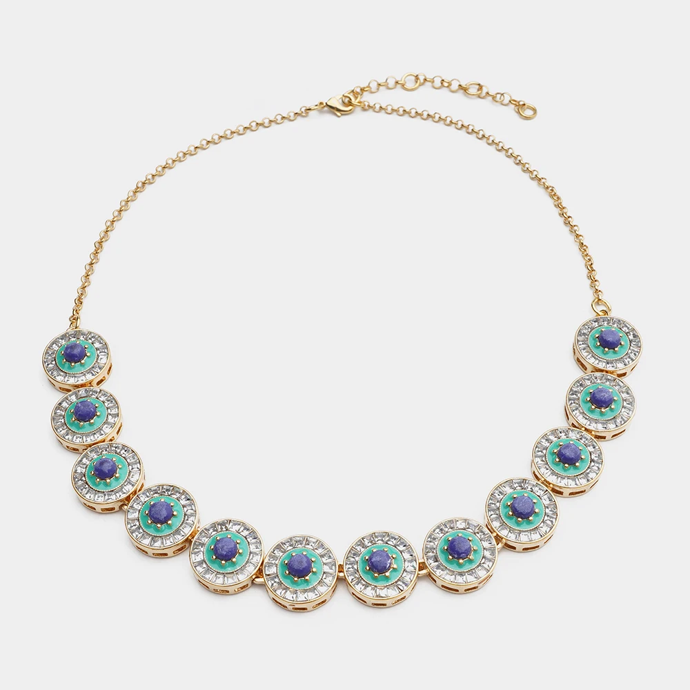 JBJD flowered elegant beaded pattern fashion circle necklace for women jewelry