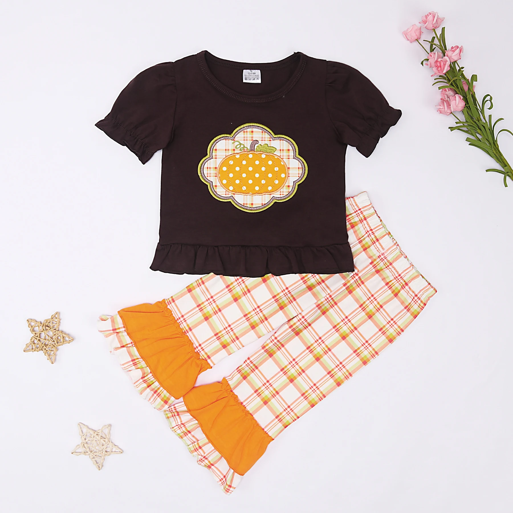 

Хэллоуин, зима и осень, комплекты для маленьких девочек, длинные брюки, Женский хлопковый тканевый костюм для девочек, зимняя одежда 2GK