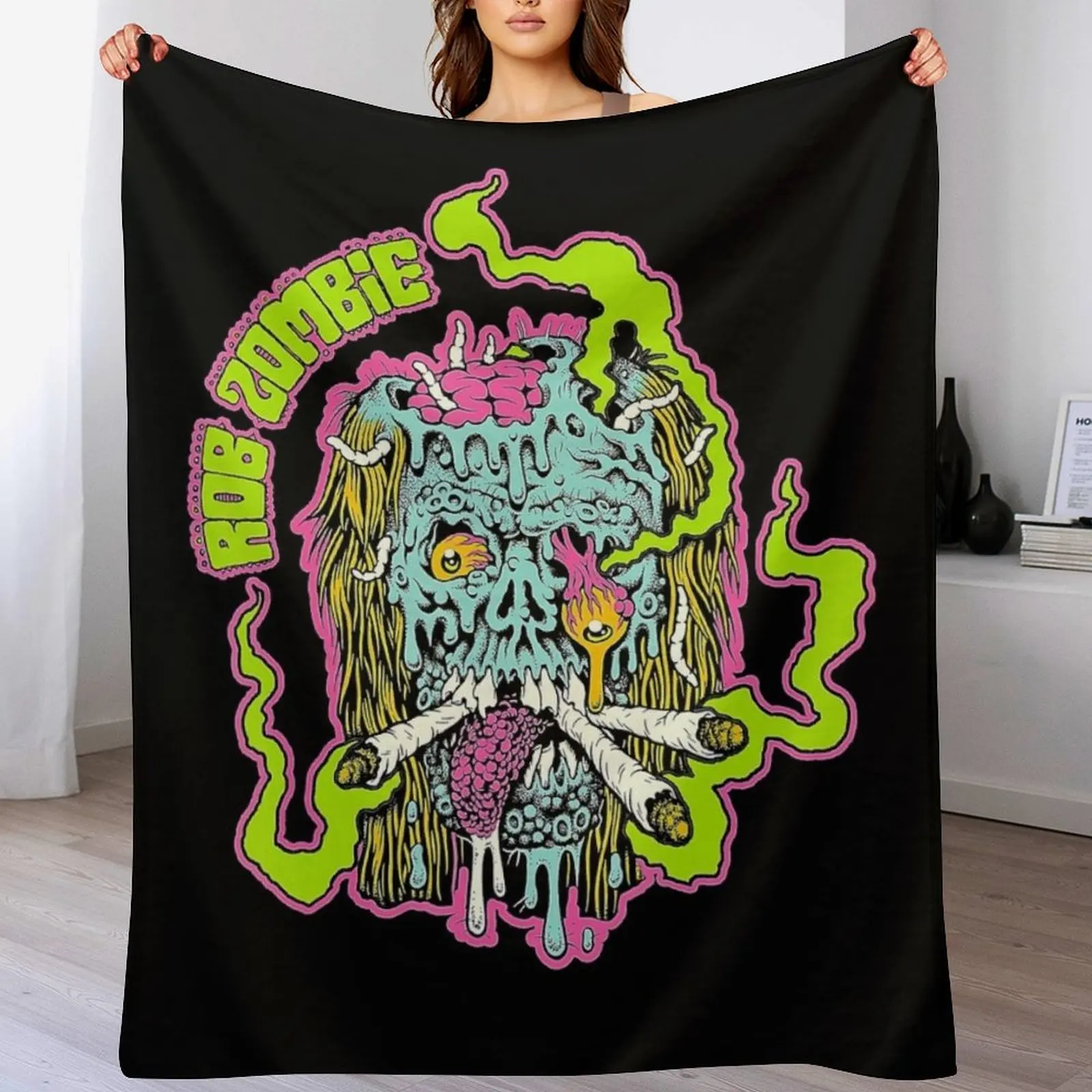 Rob Zombie – Дымчатое одеяло с травой роскошные утолщенные одеяла для пляжа Polar