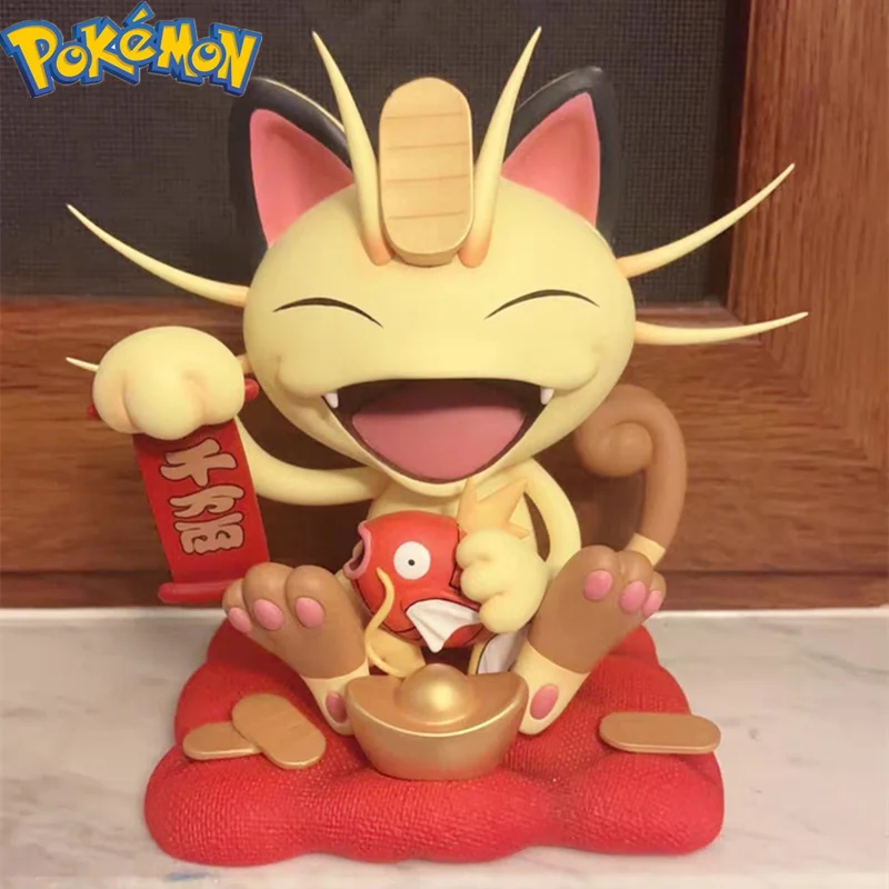 

22cm Pokemon Recruit Wealth Meowth Mega Lucario Anime Doll Model Figures Toy Fortune Cat Collect Decoration Kids Birthday Gift