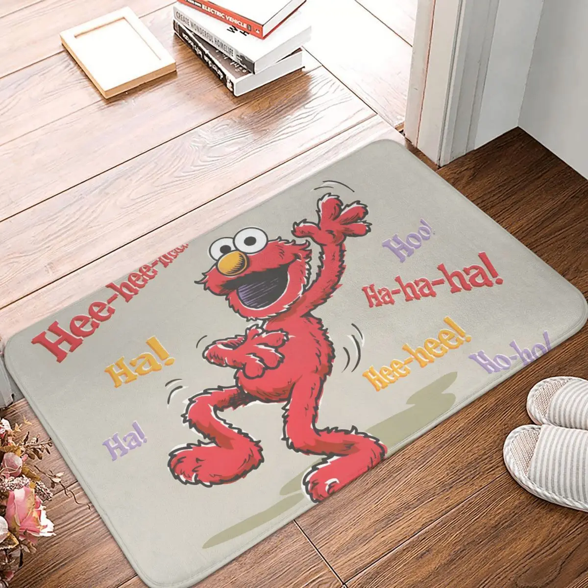 

Sesame Street 80s TV Series Kitchen Non-Slip Carpet Vintage Elmo Hee-hee Flannel Mat Entrance Door Doormat Floor Decoration Rug