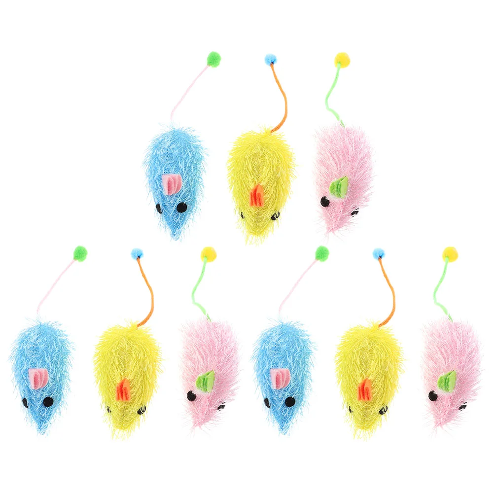 

9 Pcs Mouse Cat Toy Toys For Indoor Cats Interactive Catnip Pets Plush Mint Mice