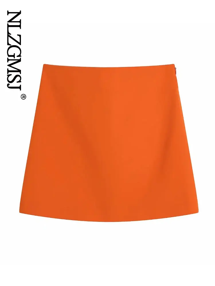 

Nlzgmsj Women 2022 Spring Summer Skirts Women Fashion High Waist Mini Skirt Vintage Solid Side Zipper Female Skirts 202204