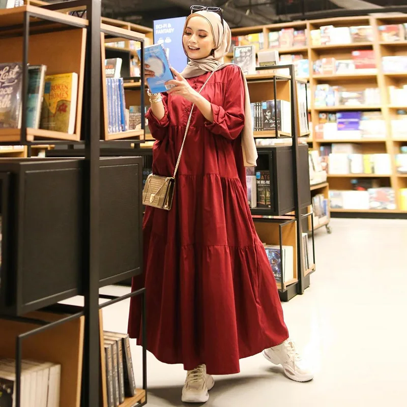 

Islamic Casual Women Long Dress Arab Fashion Muslim Long Dress Abaya Noble Luxury Retro Ramadan Prayer Long Dress Moroccan Dress