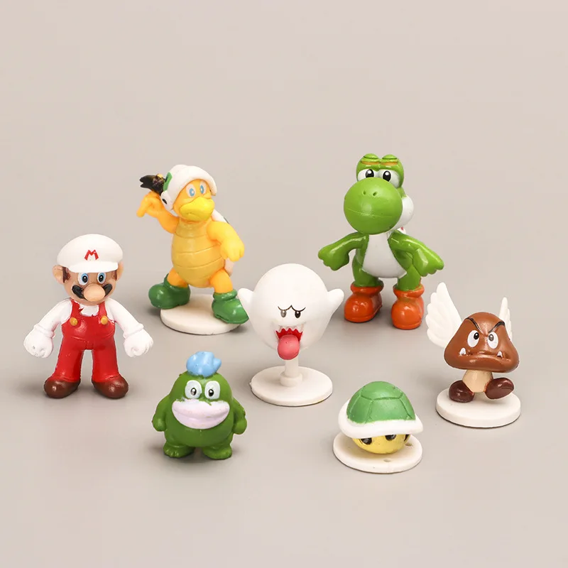 

16pcs/set Super Mario Bros Cartoon Dolls Luigi Toad Mushroom Peach Princess Donkey Kong PVC Toys Anime Figures Models Kids Gifts