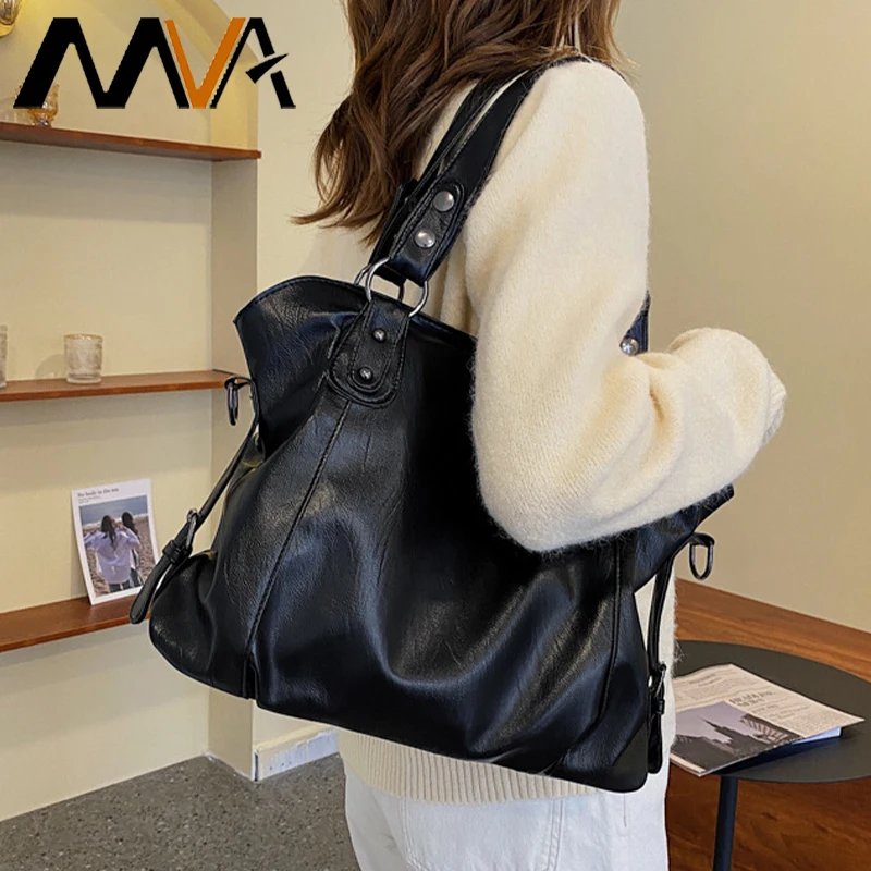 

Повседневная женская сумка MVA, саквояж на плечо из искусственной кожи, кросс-боди, дорожный тоут для покупок, большая дамская сумочка