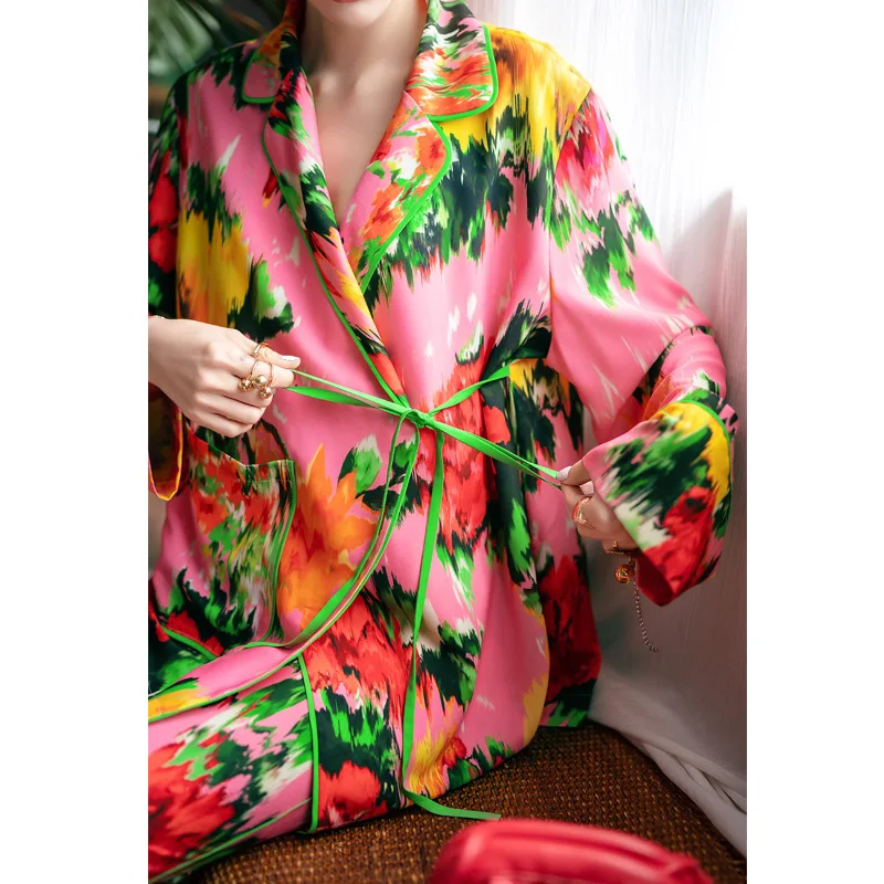 Flower Printing Designer Clothes Women Luxury Two Piece Sets Womens Outfits Pyjamas Night Wear Sleep Wears For Women