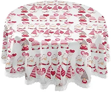 

Круглая скатерть, Милая Розовая Круглая скатерть, чехол на стол на день матери, 60 дюймов, с кружевной отделкой, для дома, столовой, настольное украшение, подарки