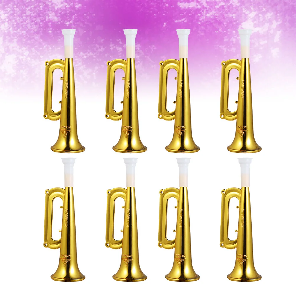 

18 Pcs Kids Musical Instrument Kidcraft Playset Promotional Props Horn Toys Plastic Trumpet Gilded