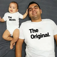 the original remix family matching outfits daddy kids t shirt father son clothes fathers day gift summer baby bodysuit love m