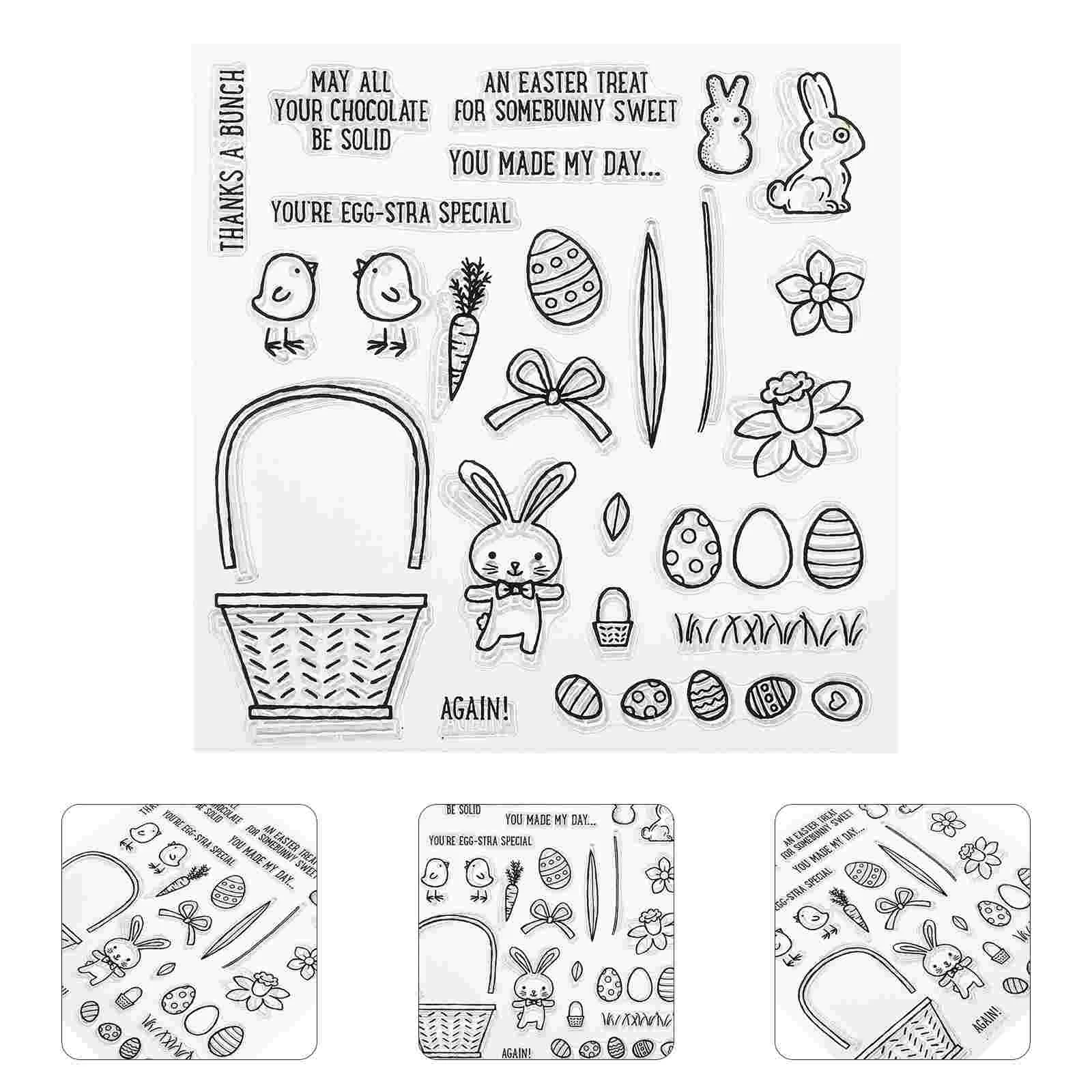 

Easter Stamp Clear Rubbermakingscrapbooking Happy Favor Bunny Party Gift Stamps Egg Gifts Diy Hand Account