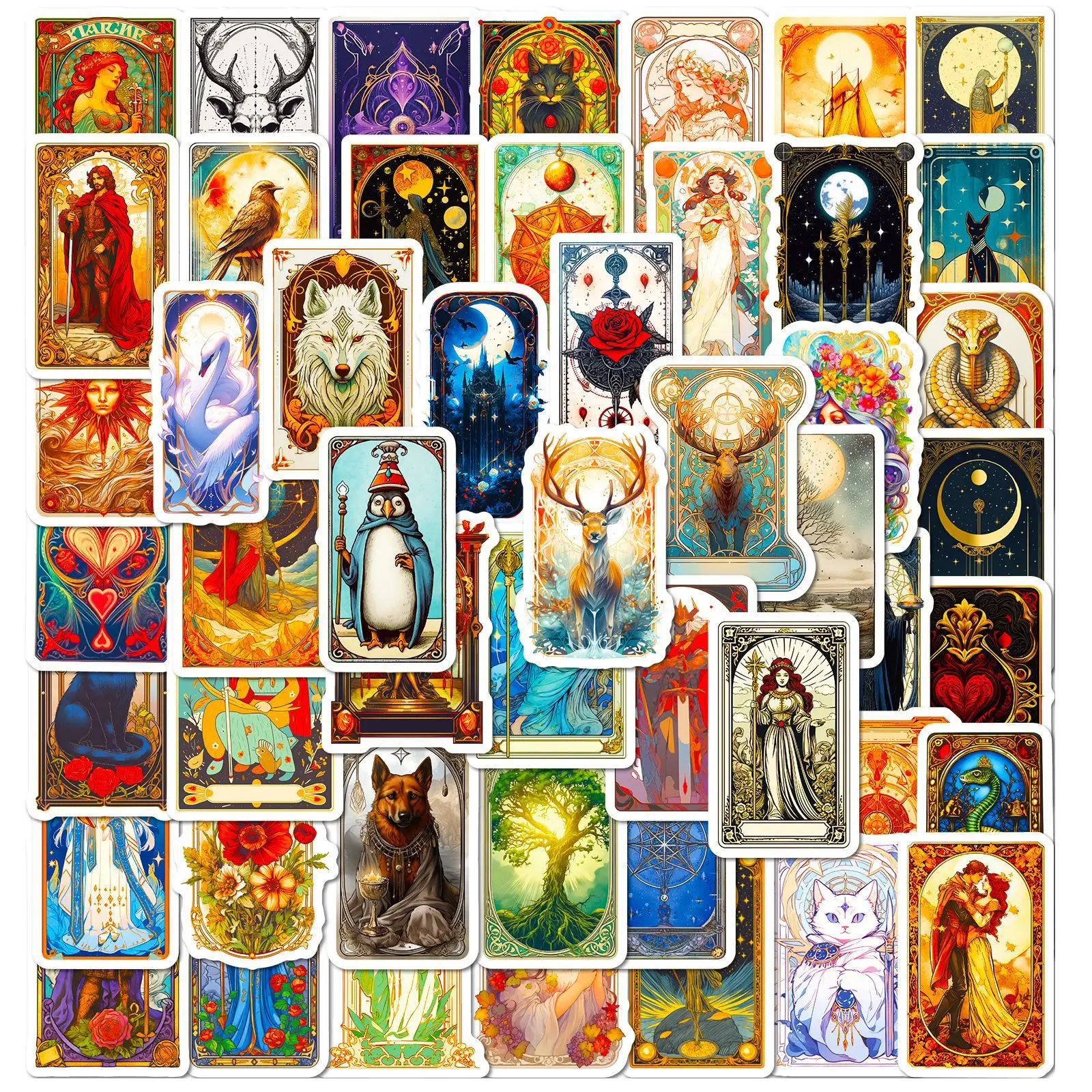 

50Pcs Fantasy Tarot Graffiti Stickers Skateboard Laptop Phone Cartoon Fun DIY Deco Sticker Kids Toys Gifts