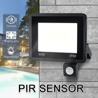 Светодиодный прожектор с пассивным ИК датчиком движения, уличное освещение, 220 В, 10 Вт, 20 Вт, 30 Вт, 50 Вт, 100 Вт, водонепроницаемые садовые светильники холодного белого цвета, IP66